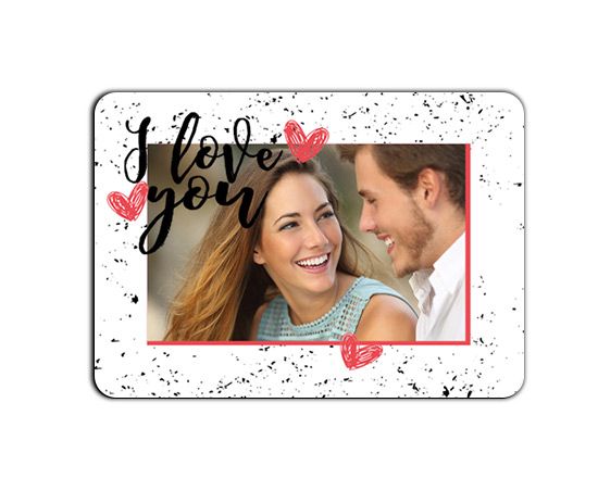 magnete rettangolare con grafica con cuori