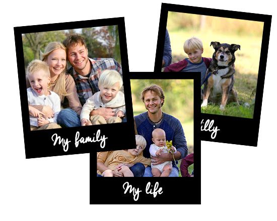 magneti vintage con cornice e foto