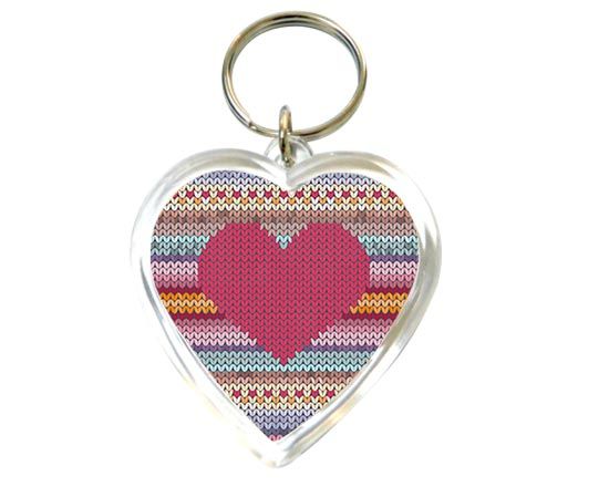 La grafica colorata per il portachiavi a cuore