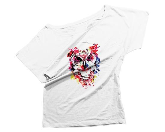 T-shirt donna con grafica con gufo