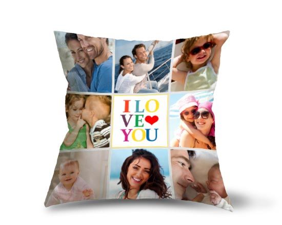 Bellissimo cuscino collage personalizzato con le tue foto