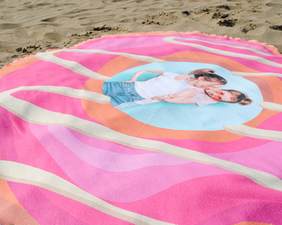 telo da spiaggia rotondo stampato con foto