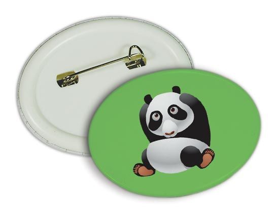 Spilla ovale piccola Panda