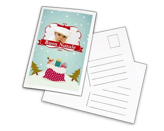Cartolina personalizzata con grafica di Natale e foto