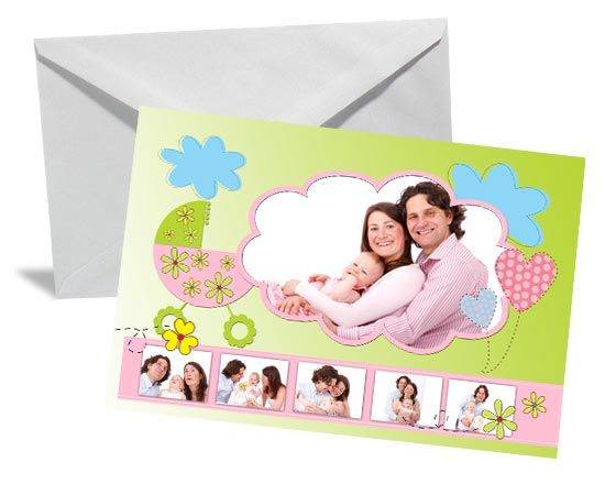 Bigliettino con culla personalizzato con foto