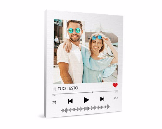 Stampa su tela con grafica spotify personalizzata con la tua foto ed il nome della tua canzone preferita