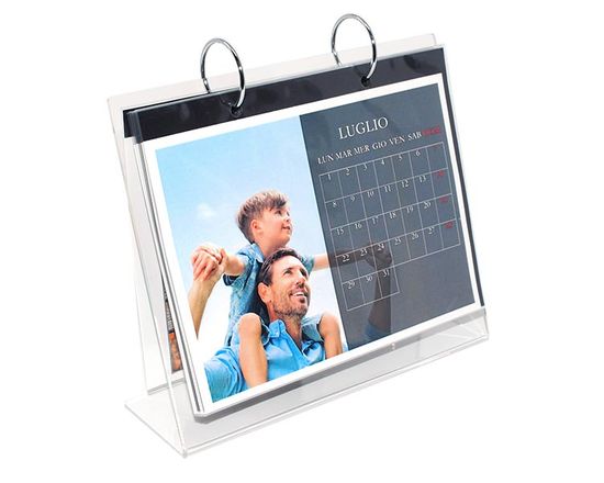 personalizza calendario da tavolo base in plexiglass