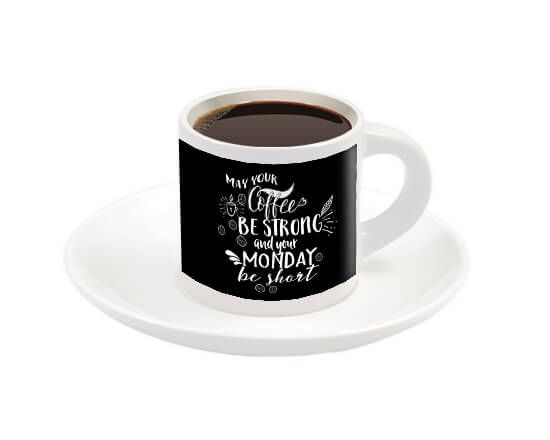 Tazzina espresso con grafica nel colore nero