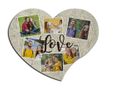 puzzle in masonite a cuore con grafica collage