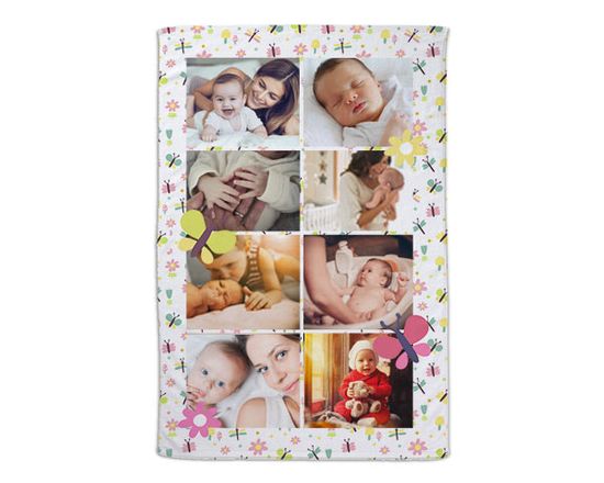 Coperta 100x150 Fiori e farfalle