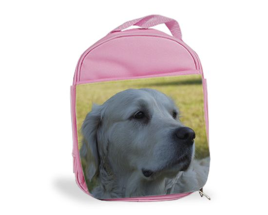 borsa porta merenda rosa personalizzato con la foto dei tuoi animali