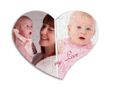 Cuore in legno personalizzato con collage di immagini