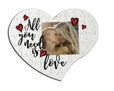 Scritta d'amore su foto puzzle cuore