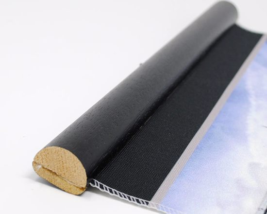 Listello in legno nero per stampa su arazzo