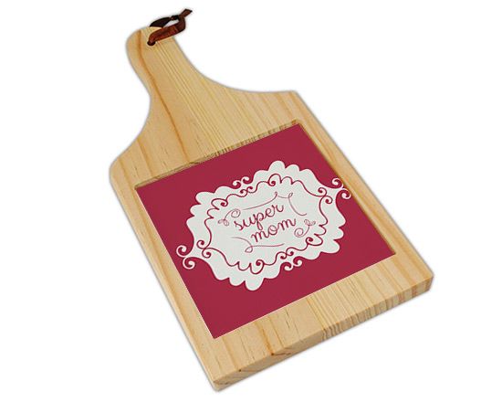 Tagliere in legno con grafica con cornice