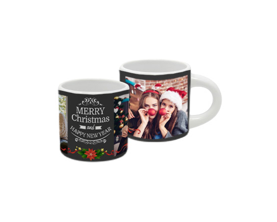 Tazzina espresso Merry Christmas da personalizzare con foto