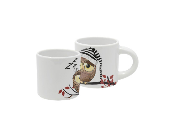 Tazzina espresso con grafica con gufo