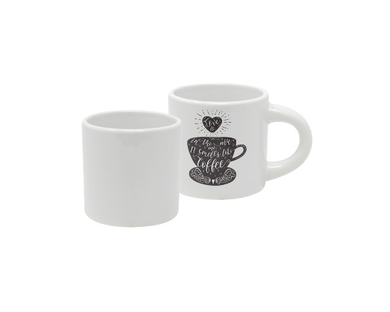 Tazzina espresso con grafica nera