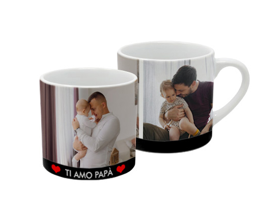 tazzina di caffè con grafica collage