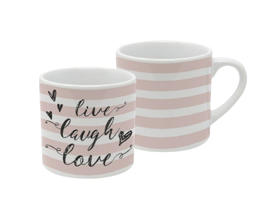 Tazza coffe con grafica romantica e scritte