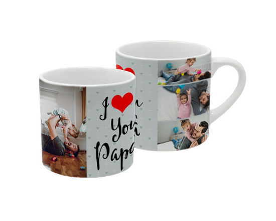 Tazzina caffè con grafica collage con cuore