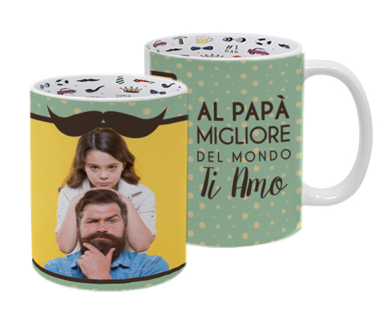 Tazza personalizzata con grafica dedicata alla festa del papà