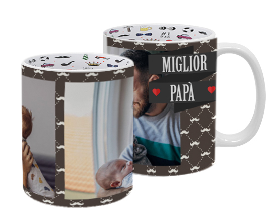 Tazza con foto ed interno stampato per la festa del papà