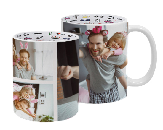 Tazza collage con immagini dedicate alla festa del papà