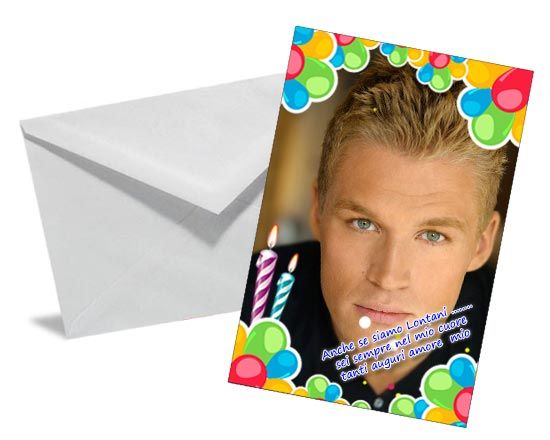 Grafica per compleanno su biglietto personalizzato