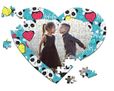 Puzzle cuore con panda e cuoricini