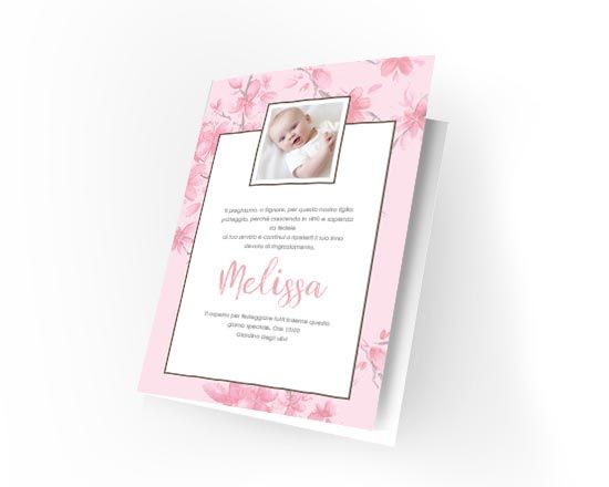 Cards con grafica con fiori rosa