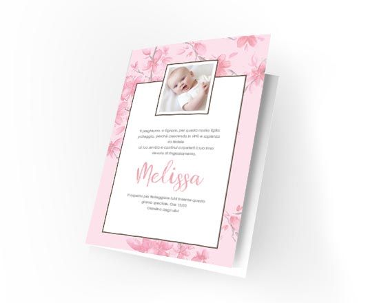 Cards con grafica con fiori rosa