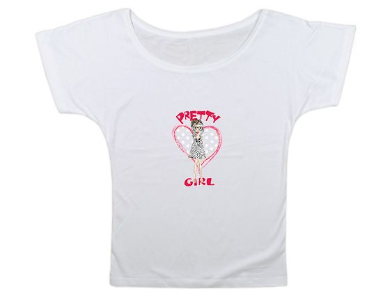 T-shirt donna in cotone bianca a scollo largo