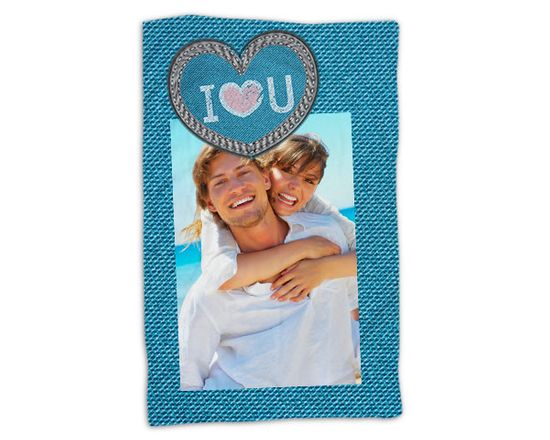 Coperta in pile dalla trama Jeansata