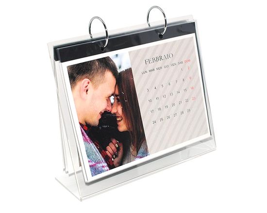 Calendario plexiglass con grafica con fasce oblique