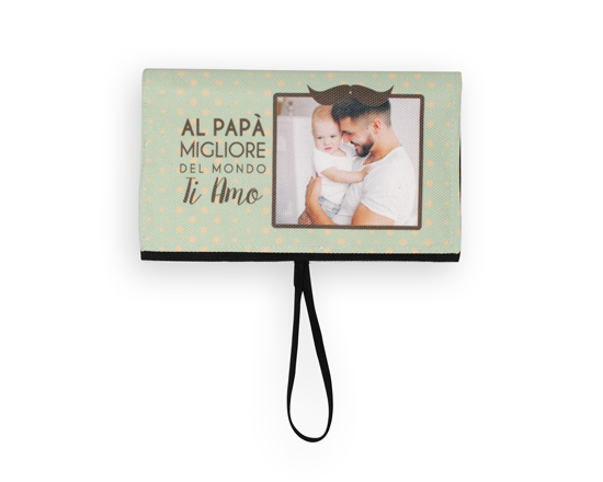 Portatabacco personalizzato sul fronte con la grafica per la festa del papà