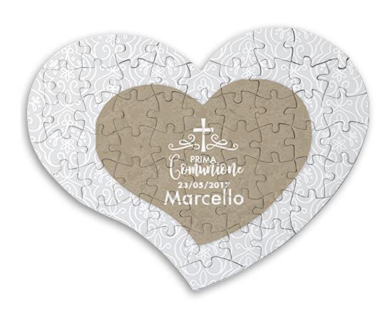 Puzzle a cuore con grafica con simbolo sacro