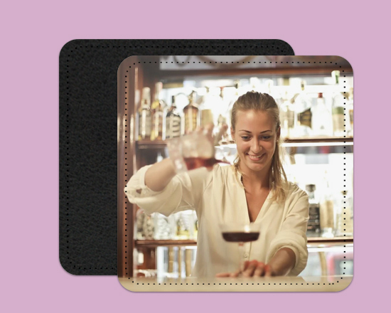 Retro sottobicchiere in pelle