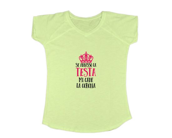 T-shirt donna in cotone color lime