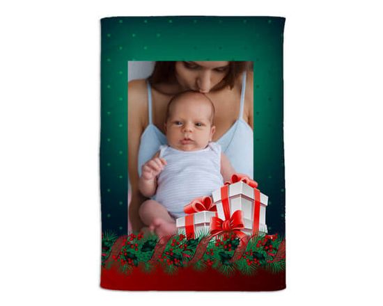 Coperta in pile con grafica di Natale