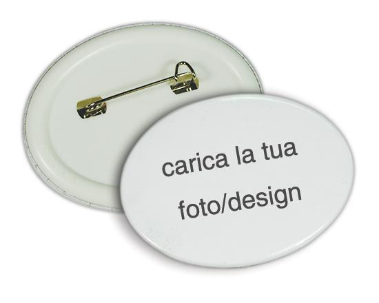 crea la tua spilla ovale, personalizzala con foto e testi