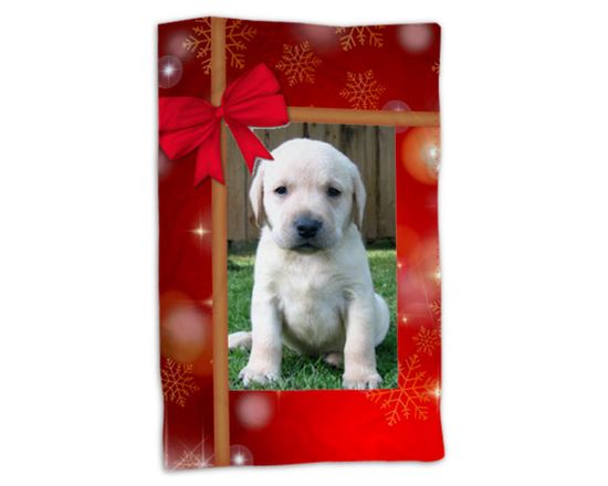 Coperta in pile con foto di cane