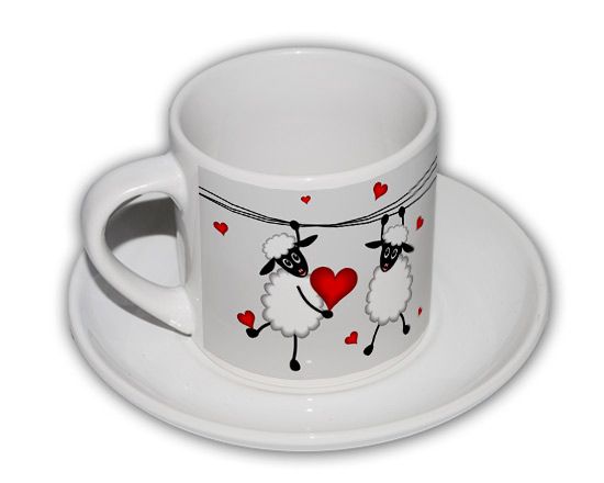 Tazzina da caffè con grafica con pecore