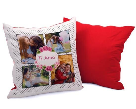 Un collage da stampare su cuscino quadrato