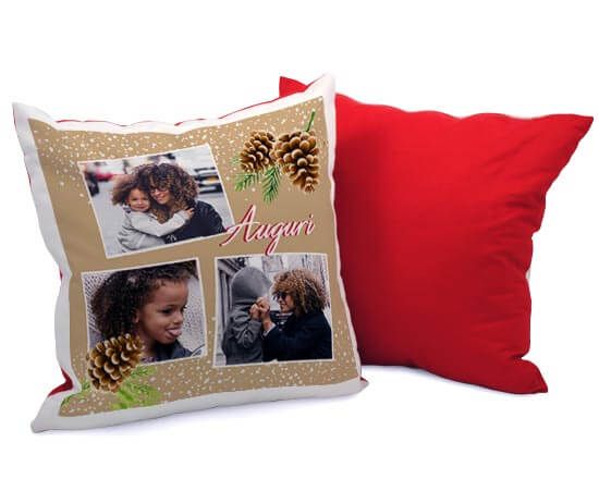 Cuscino quadrato in poliestere Pigne natalizie