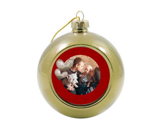Palla di Natale in vetro colorato Three hearts
