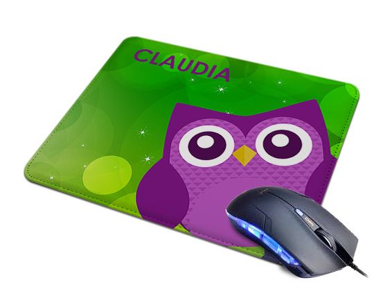 Tappetino Mouse in Pelle Gufetto