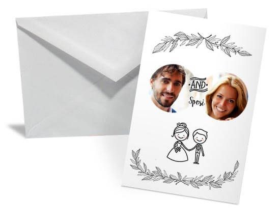 Biglietto auguri con grafica con fiori
