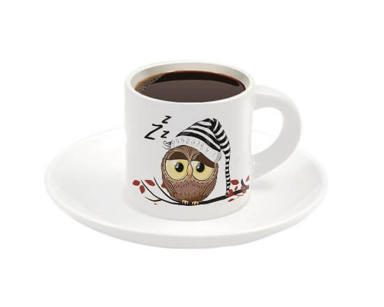 Tazzina espresso con grafica con gufo