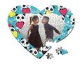 Foto puzzle cuore con grafica con panda